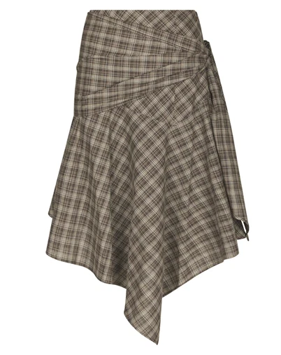 Neo Noir - Sabella Check Nederdel - Brown Check